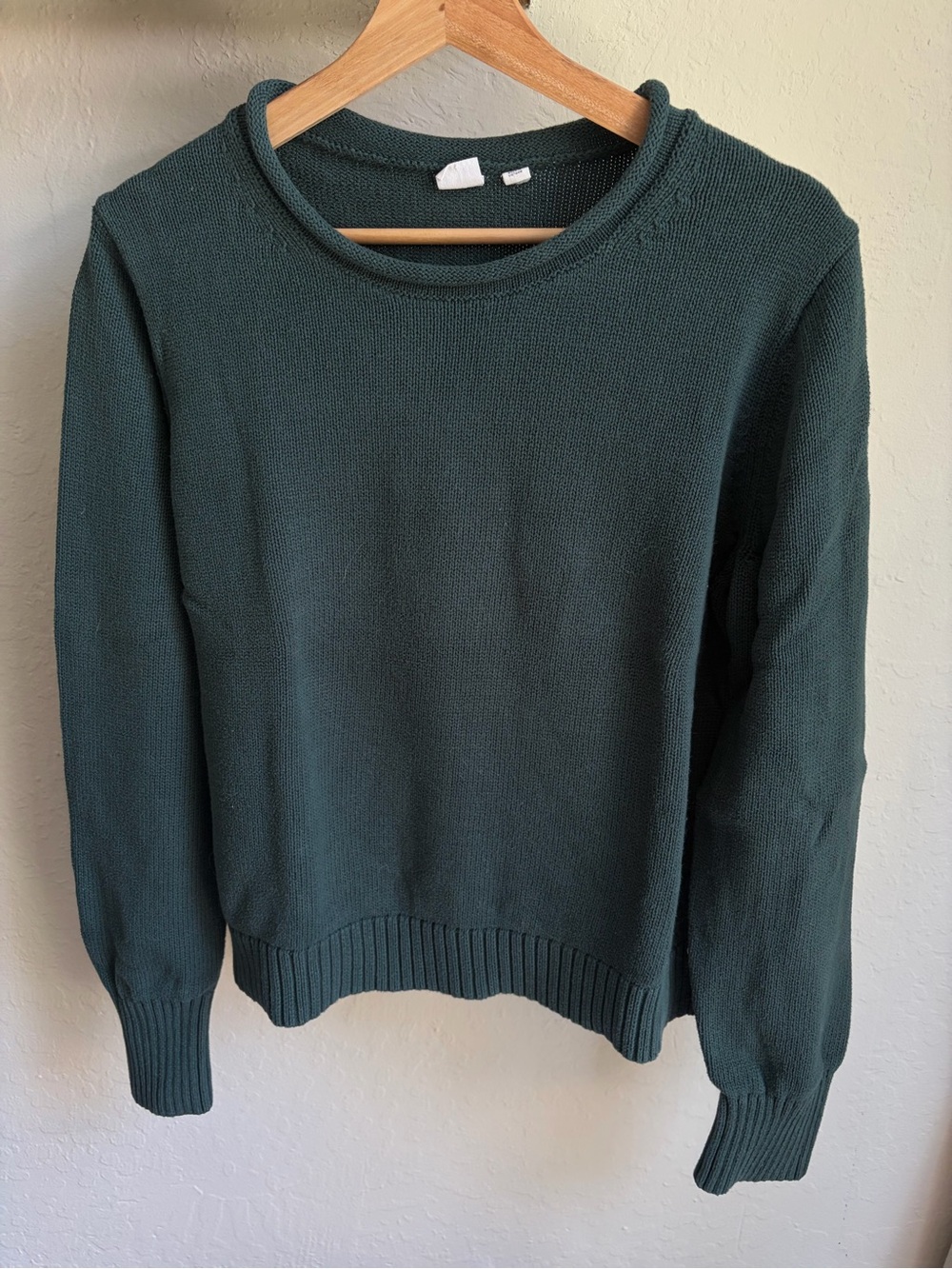 GAP Women's Cotton Crewneck Sweater in Deep Forest Green